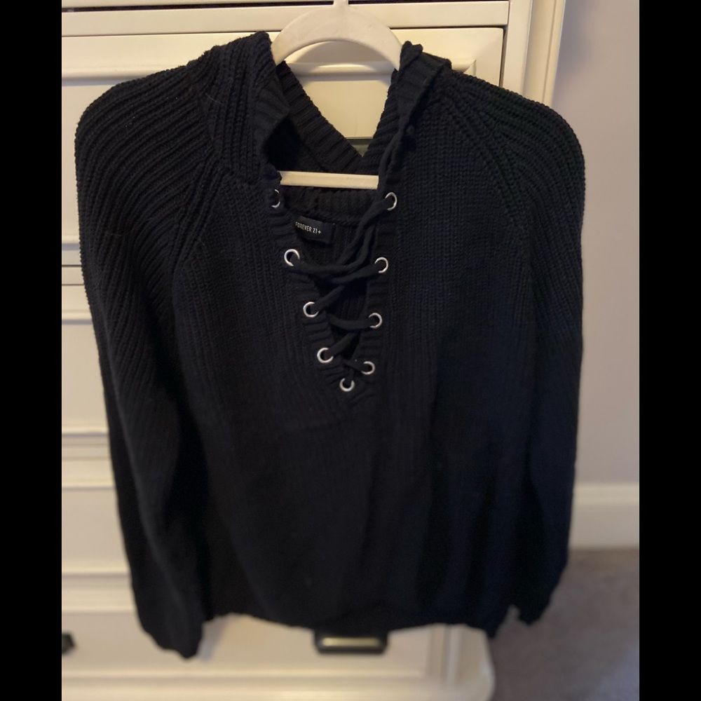Forever 21+ knitted hoodie 3x